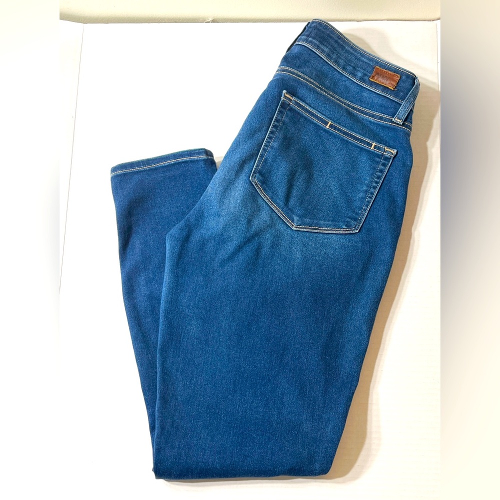 Paige Jeans Hoxton Ankle Fit Dark Wash Denim 27x27 Mid Rise Stretch